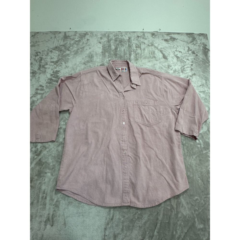 Vintage Paco Shirt Mens Size 1 (XL) Mauve Button Up‎ Pocket Rare Minor Flaws